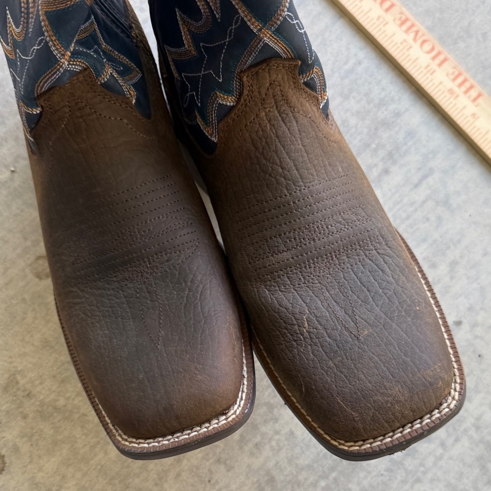 Durango Blue Brown Cowboy Boots like new leather distressed cowboy windward - Picture 9 of 13